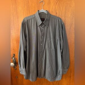 Brioni plaid Button Down Shirt//MADE IN ITALY// SIZE mens XL